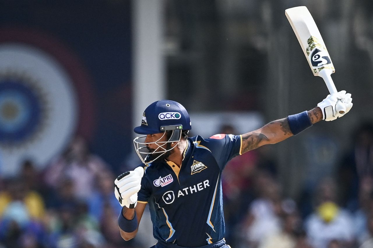 Hardik Pandya struggled for timing early in his innings, Lucknow Super Giants vs Gujarat Titans, IPL 2023, Lucknow, April 22, 2023