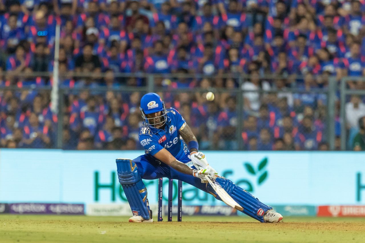 Suryakumar Yadav put on show his usual mix of innovative shots, Mumbai Indians vs Punjab Kings, IPL 2023, Mumbai, April 22, 2023