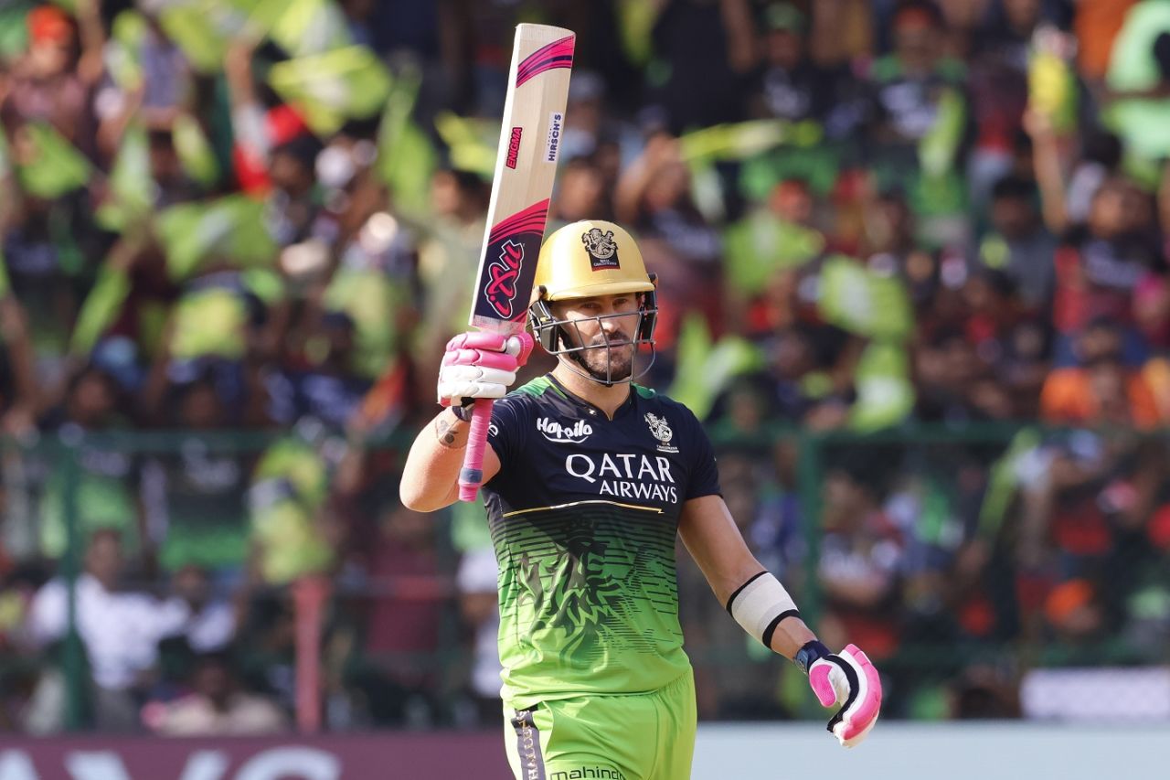 Faf du Plessis brought up his fifty off 31 deliveries, Royal Challengers Bangalore vs Rajasthan Royals, IPL 2023, Bengaluru, April 23, 2023