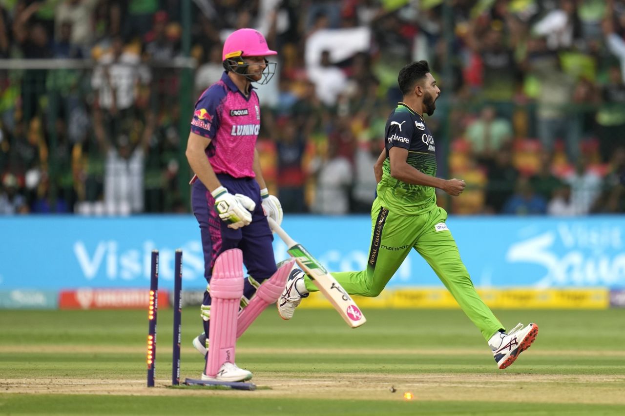 Jos Buttler was bowled by Mohammed Siraj for a two-ball duck, Royal Challengers Bangalore vs Rajasthan Royals, IPL 2023, Bengaluru, April 23, 2023