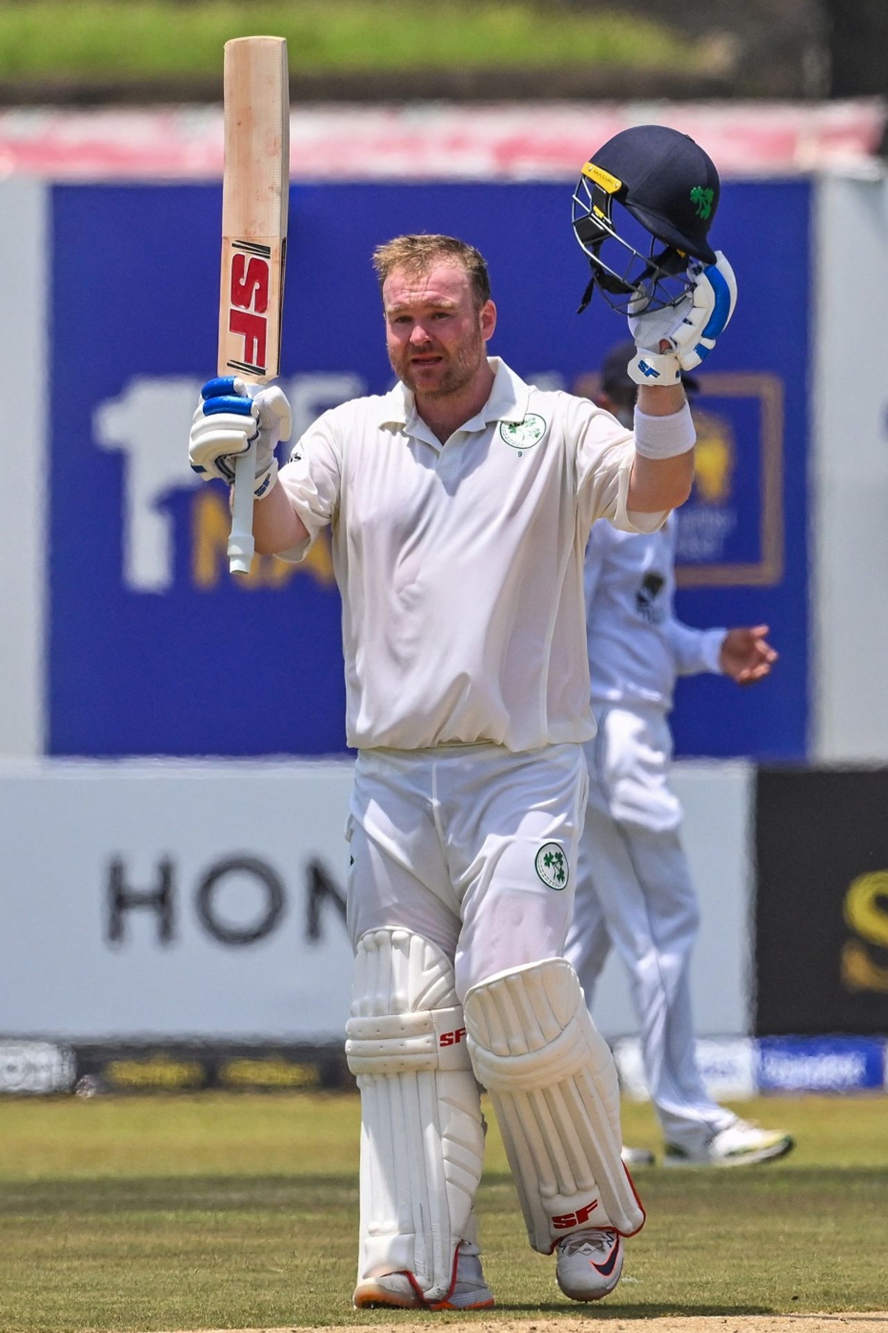 Paul Stirling celebrates his century, Sri Lanka vs Ireland, 2nd Test, Day 2, Galle, April 25, 2023