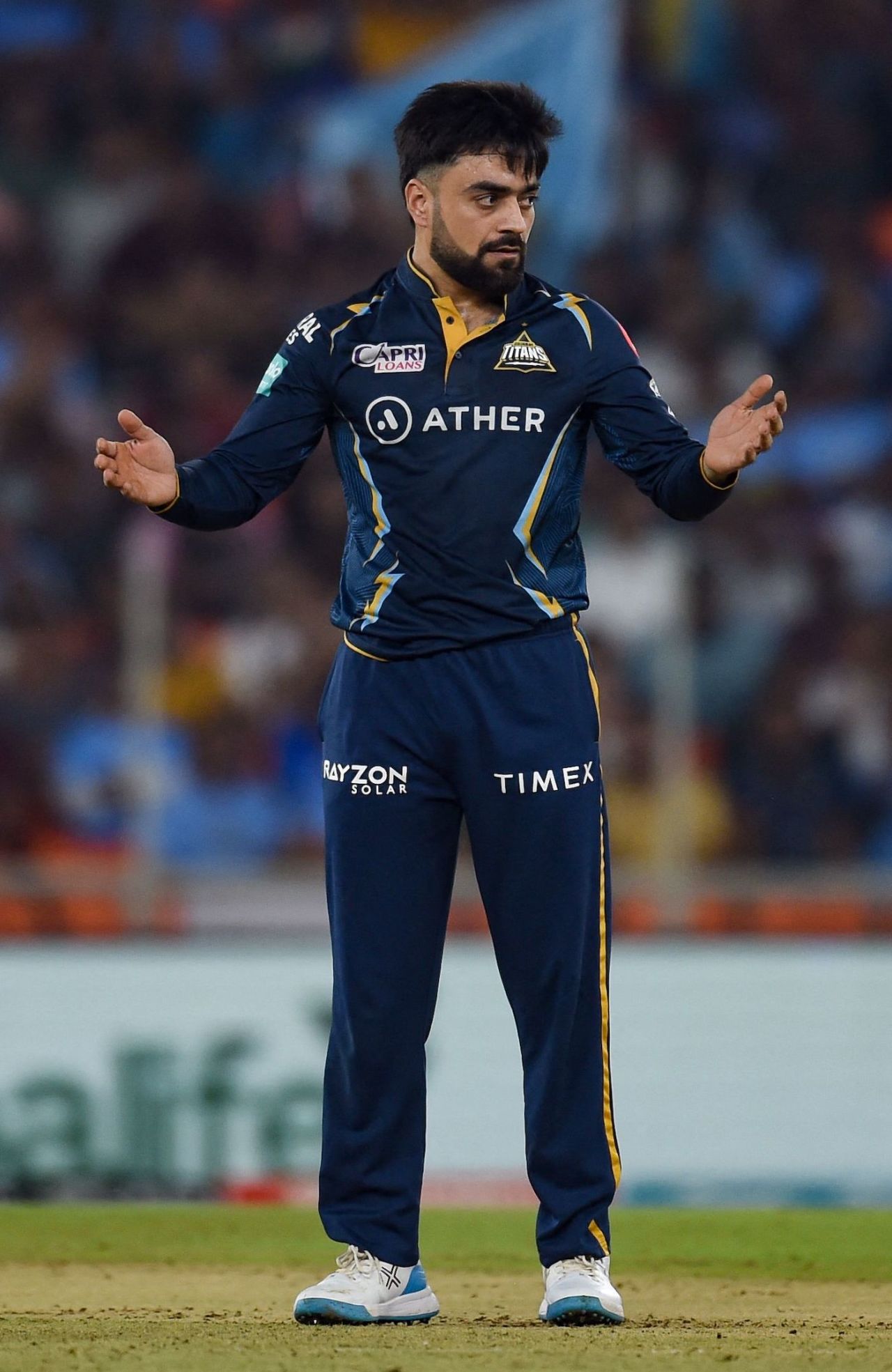 Rashid Khan keeps it cool after sending back Ishan Kishan, Gujarat Titans vs Mumbai Indians, IPL 2023, Ahmedabad, April 25, 2023