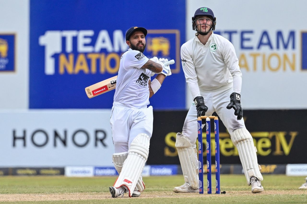 Kusal Mendis took the Irish bowlers to the cleaners in the second session, Sri Lanka vs Ireland, 2nd Test, Day 3, Galle, April 26, 2023