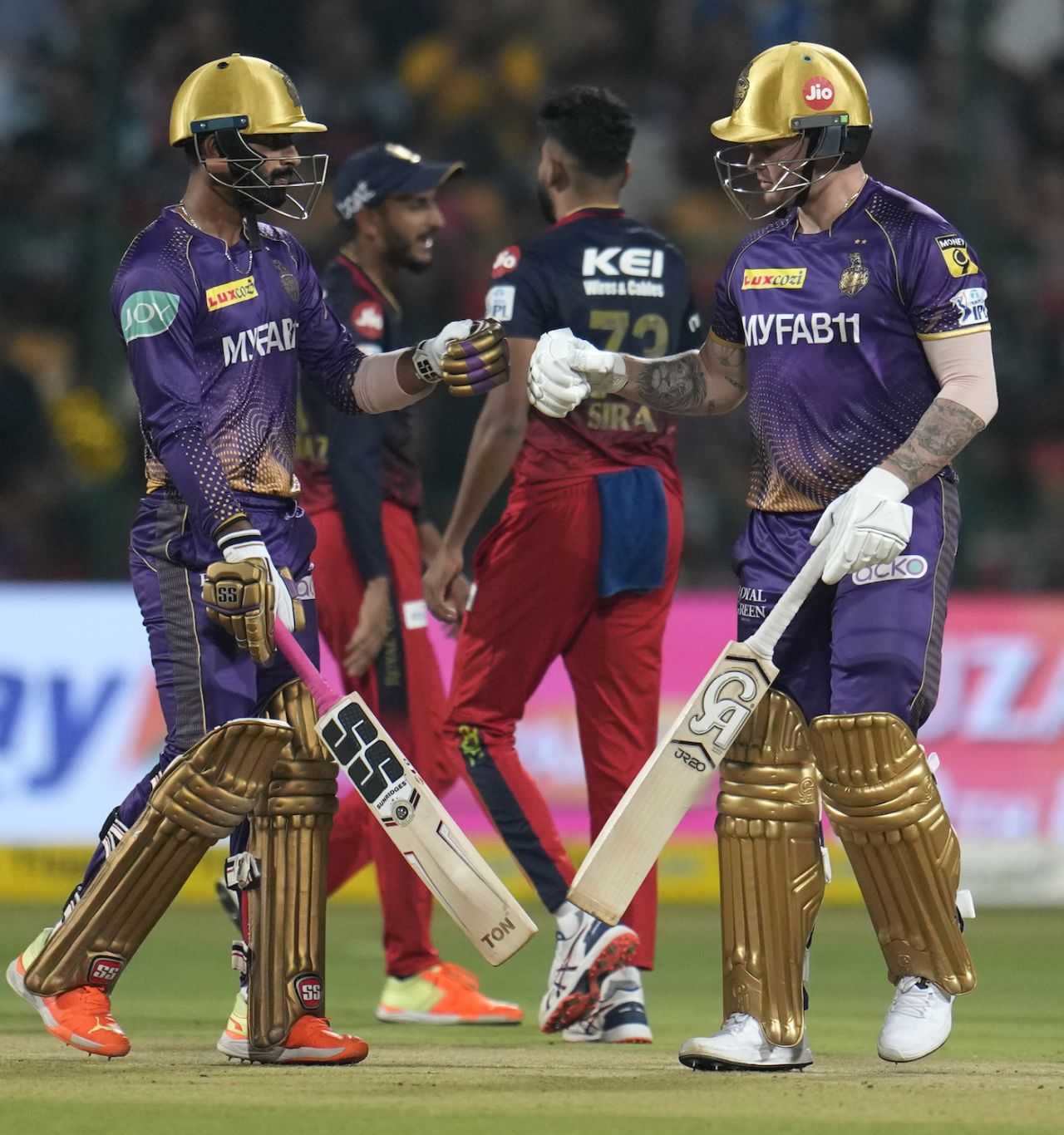 N Jagadeesan and Jason Roy started proceedings for KKR, Royal Challengers Bangalore vs Kolkata Knight Riders, IPL 2023, Bengaluru, April 26, 2023