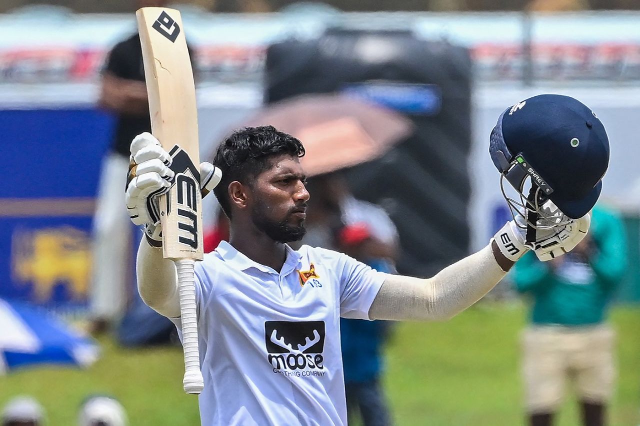 Nishan Madushka brought up his maiden Test double century in the first session, Sri Lanka vs Ireland, 2nd Test, Day 4, Galle, April 27, 2023
