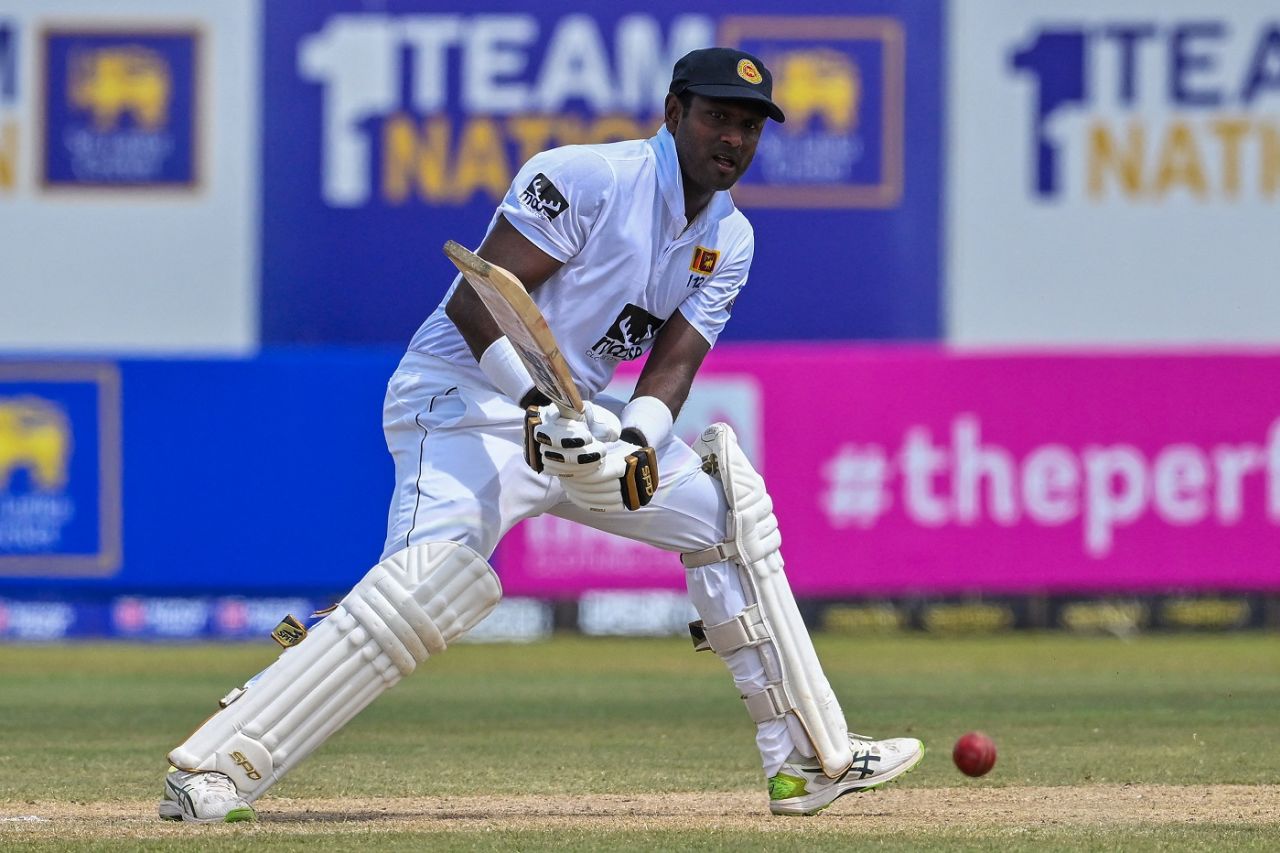 Angelo Mathews reverse-sweeps, Sri Lanka vs Ireland, 2nd Test, Day 4, Galle, April 27, 2023