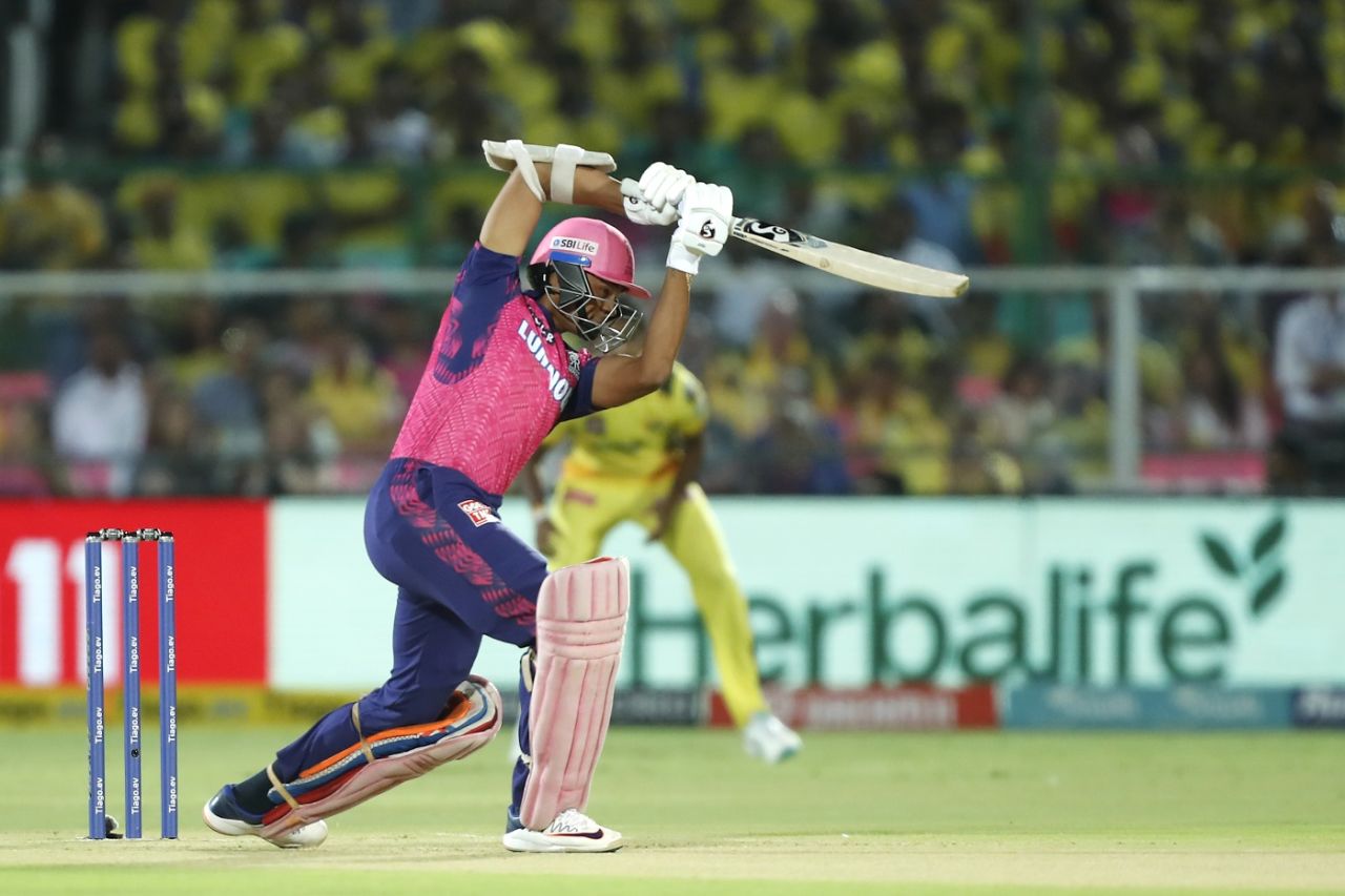 Yashasvi Jaiswal was off to a flier in the powerplay, Rajasthan Royals vs Chennai Super Kings, IPL 2023, Jaipur, April 27, 2023