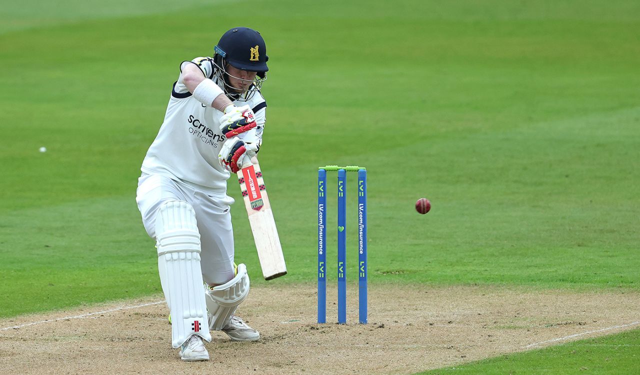Dan Mousley dug in for a half-century, Warwickshire vs Surrey, County Championship, Division One, Edgbaston, April 27, 2023