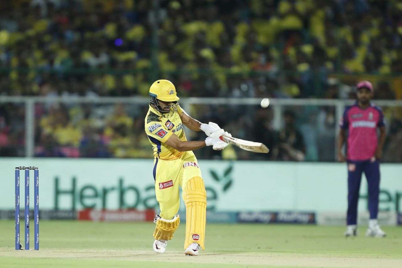 Ruturaj Gaikwad pulls one for a six, Rajasthan Royals vs Chennai Super Kings, IPL 2023, Jaipur, April 27, 2023
