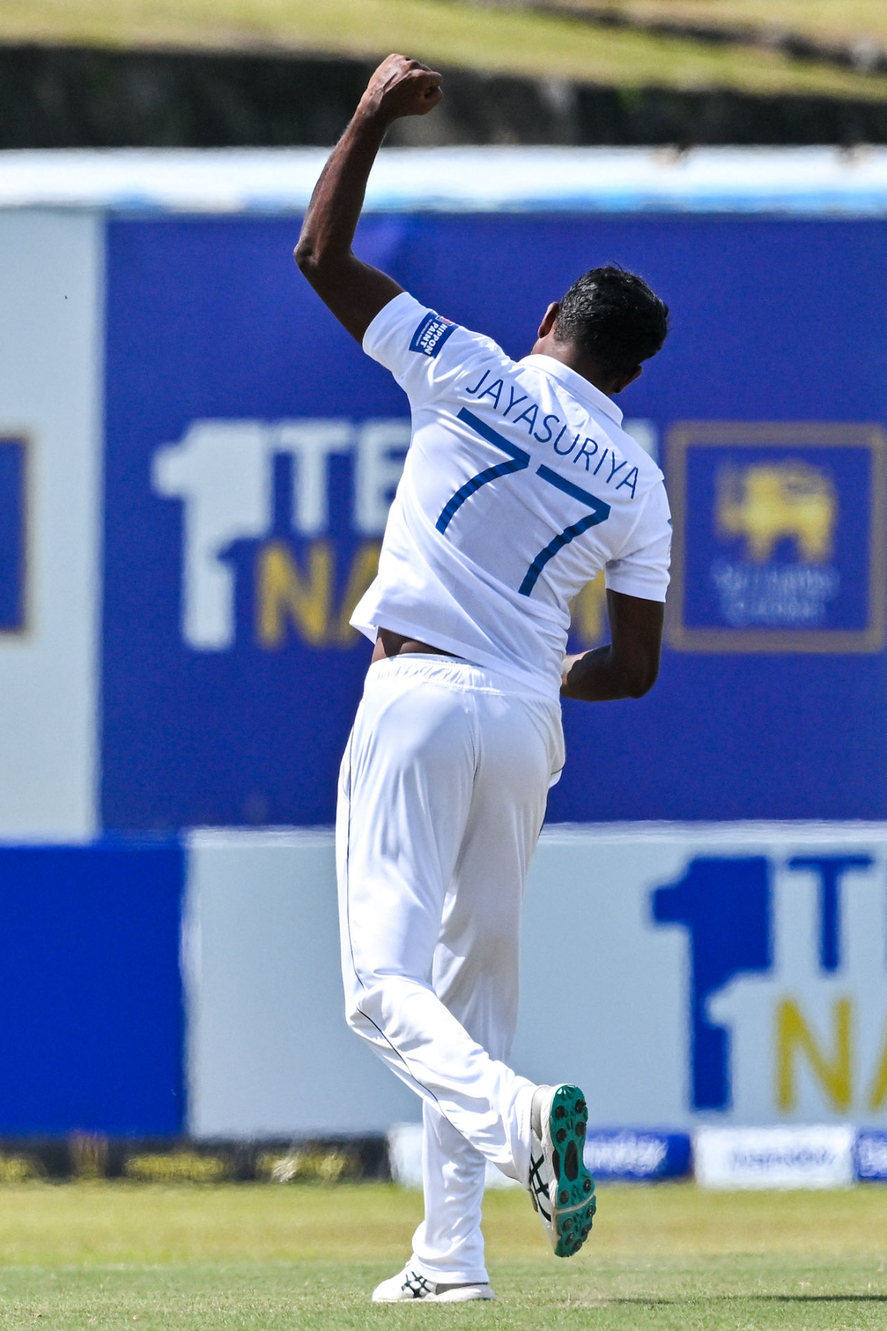 Prabath Jayasuriya picked up his second wicket of the innings when he got rid of Paul Stirling, Sri Lanka vs Ireland, 2nd Test, Galle, 5th day, April 28, 2023