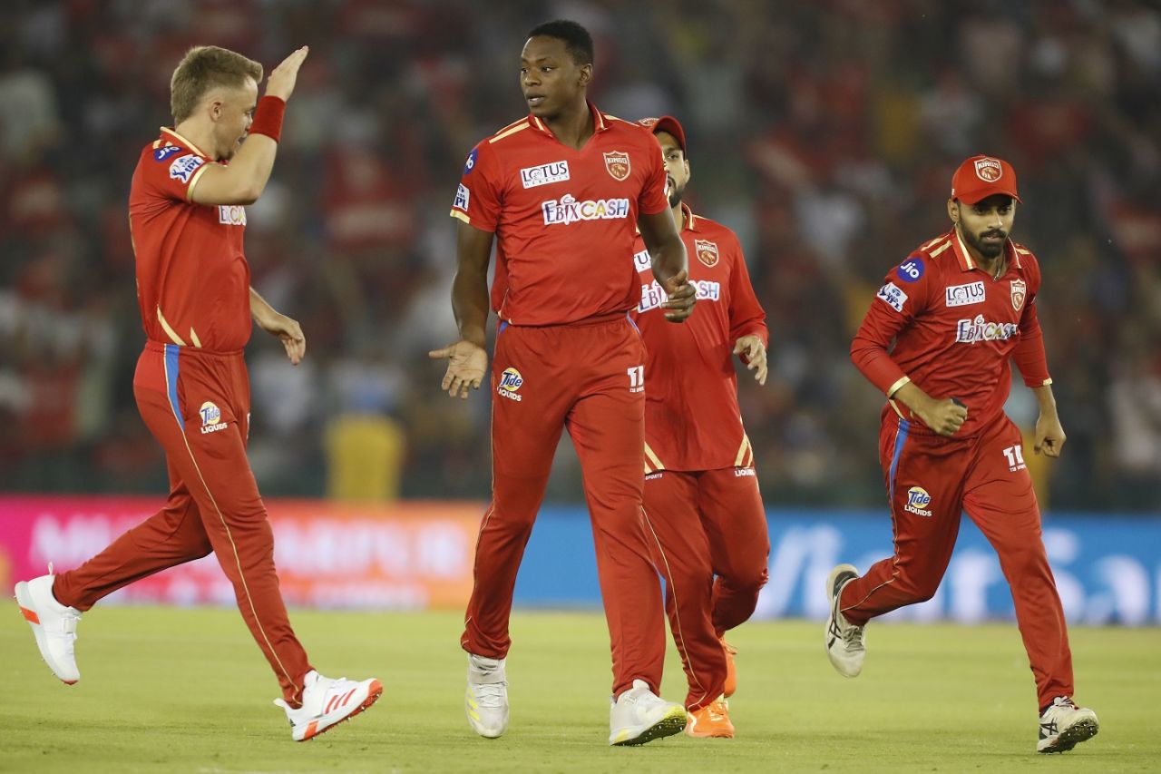 Kagiso Rabada celebrates the dismissal of KL Rahul, Punjab Kings vs Lucknow Super Giants, IPL, Mohali, April 28, 2023