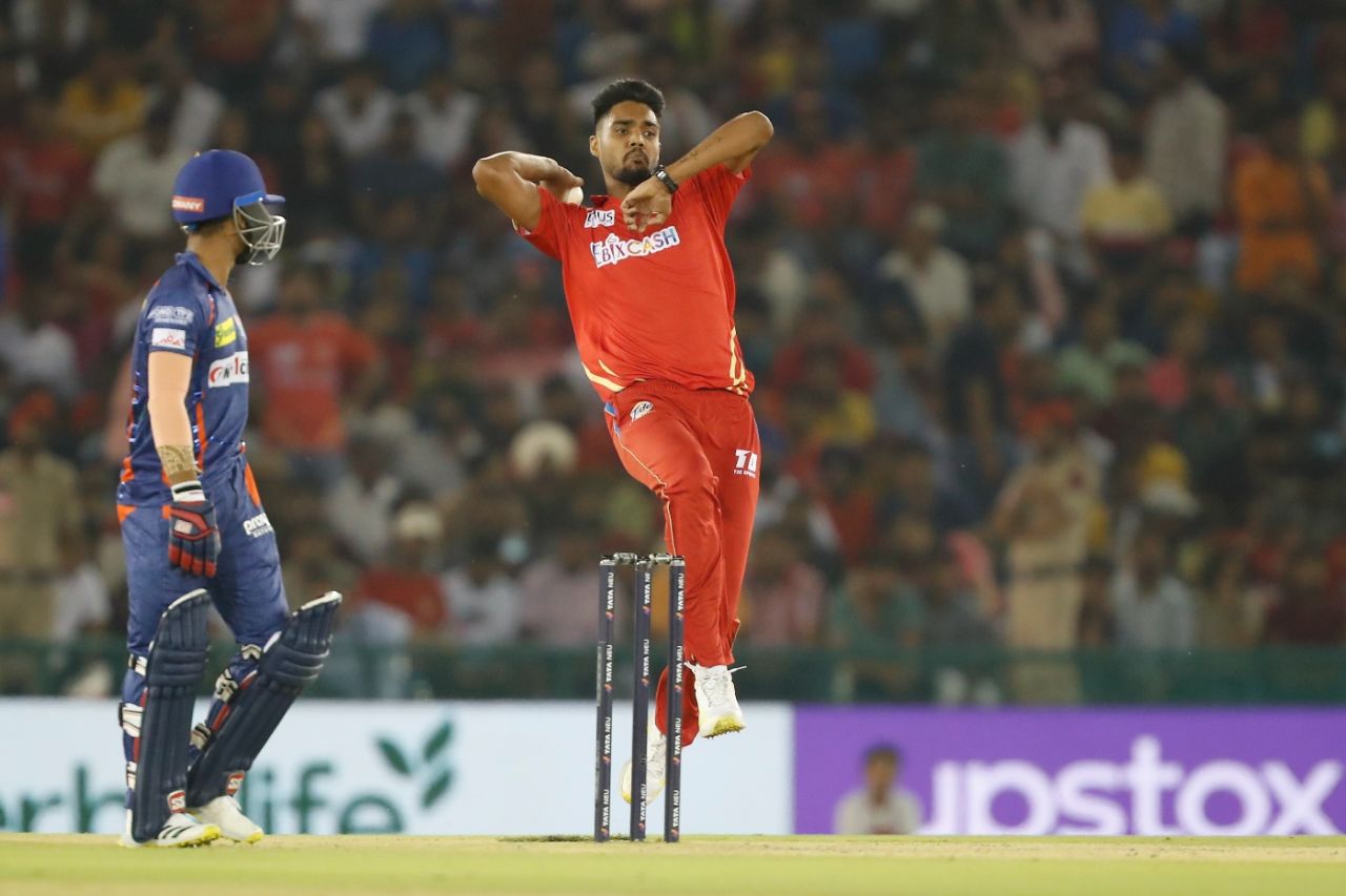 Gurnoor Brar bowls on his T20 debut, Punjab Kings vs Lucknow Super Giants, IPL, Mohali, April 28, 2023