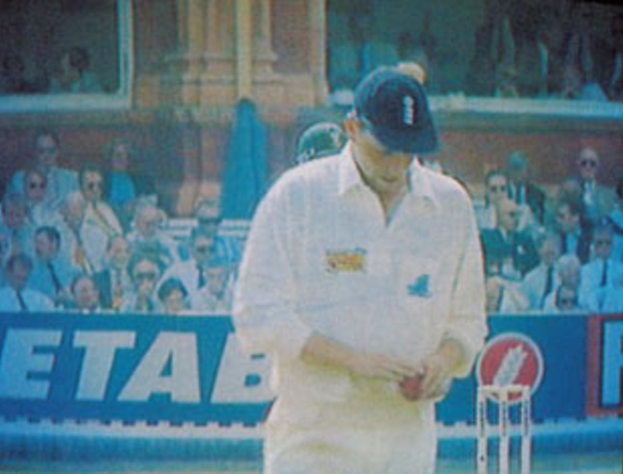 Michael Atherton caught on camera during the dirt-in-the-pocket affair, England v South Africa, Lord's, 1994