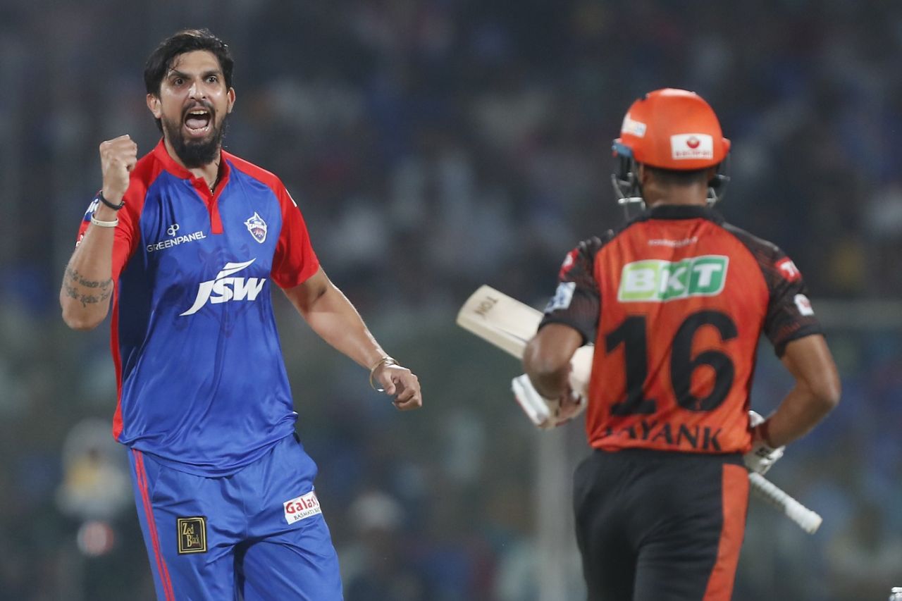Ishant Sharma celebrates after dismissing Mayank Agarwal, Delhi Capitals vs Sunisers Hyderabad, IPL, Delhi, April 29, 2023