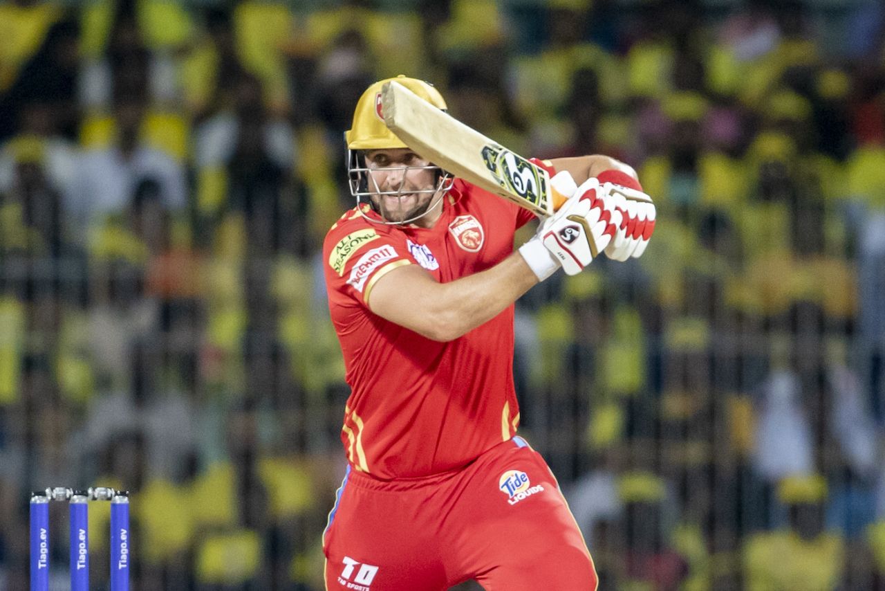Liam Livingstone picked up the chase after a slowdown in the middle overs, Chennai Super Kings vs Punjab Kings, IPL 2023, Chennai, April 30, 2023