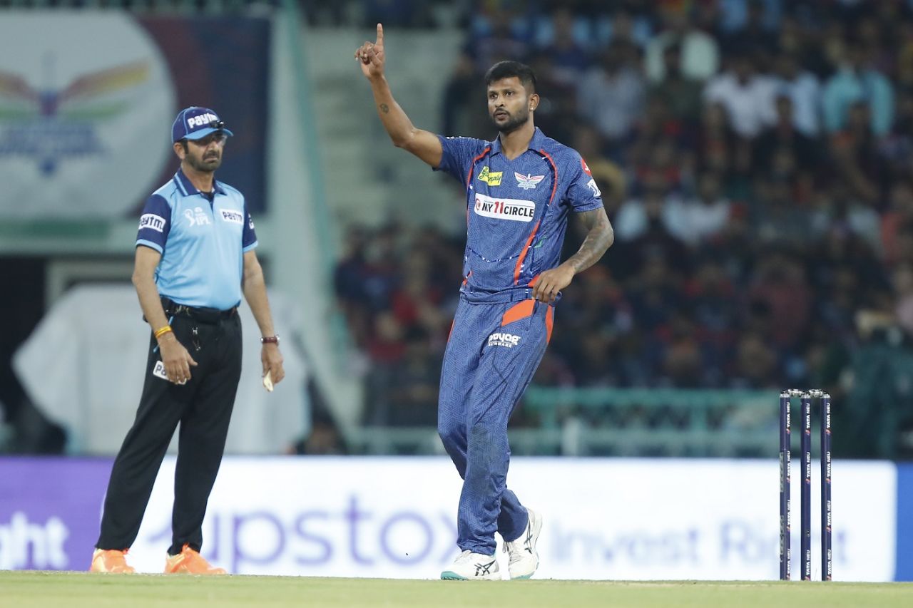 K Gowtham had Anuj Rawat caught in the deep, Lucknow Super Giants v Royal Challengers Bangalore, IPL 2023, Lucknow, May 1, 2023