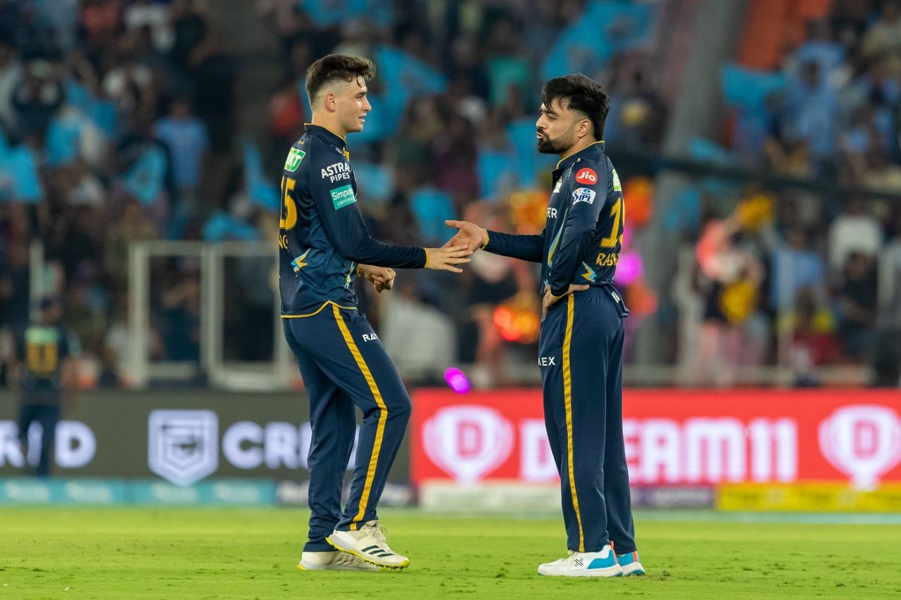 Rashid Khan celebrates after dismissing Aman Khan, Gujarat Titans vs Delhi Capitals, IPL 2023, Ahmedabad, May 2, 2023