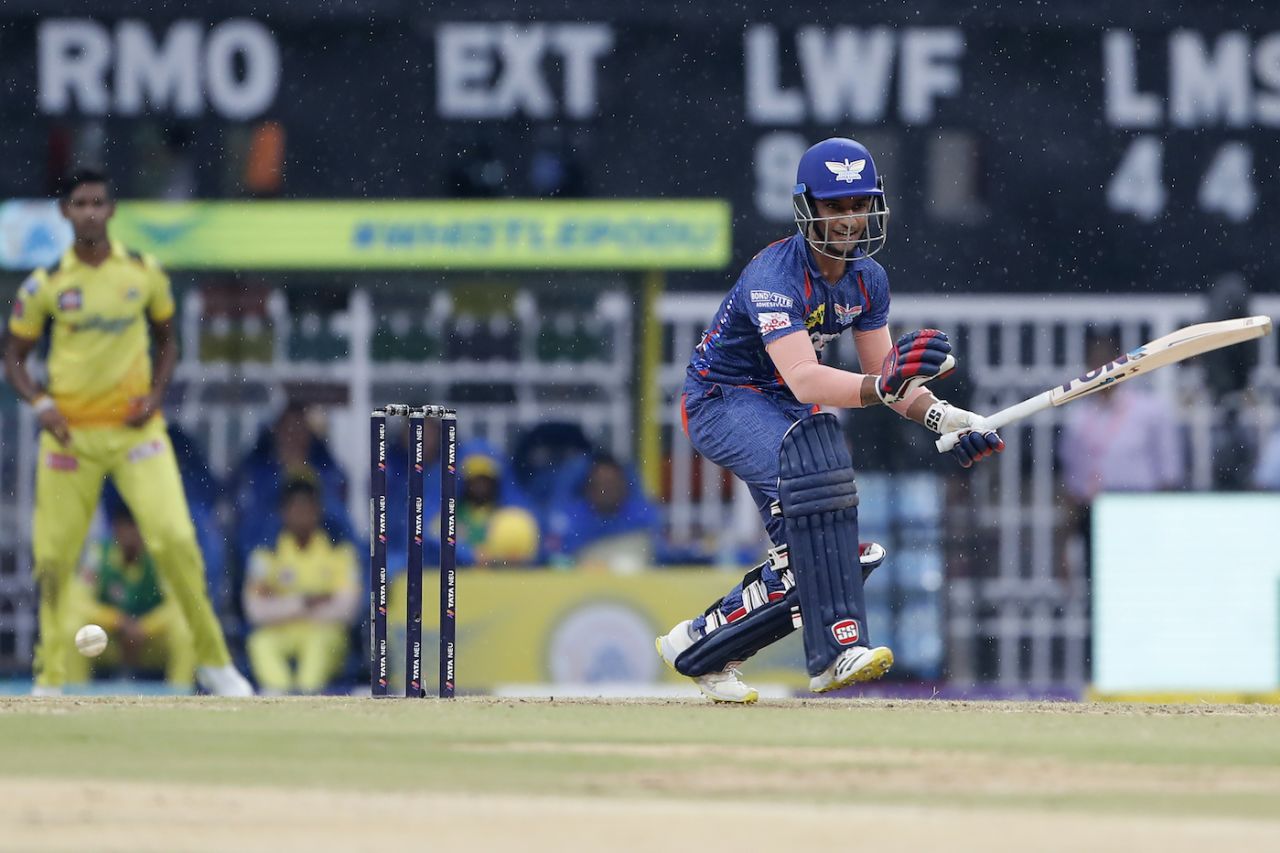 Ayush Badoni cracks a smile with drizzle in the background, Lucknow Super Giants vs Chennai Super Kings, IPL 2023, Lucknow, May 3, 2023