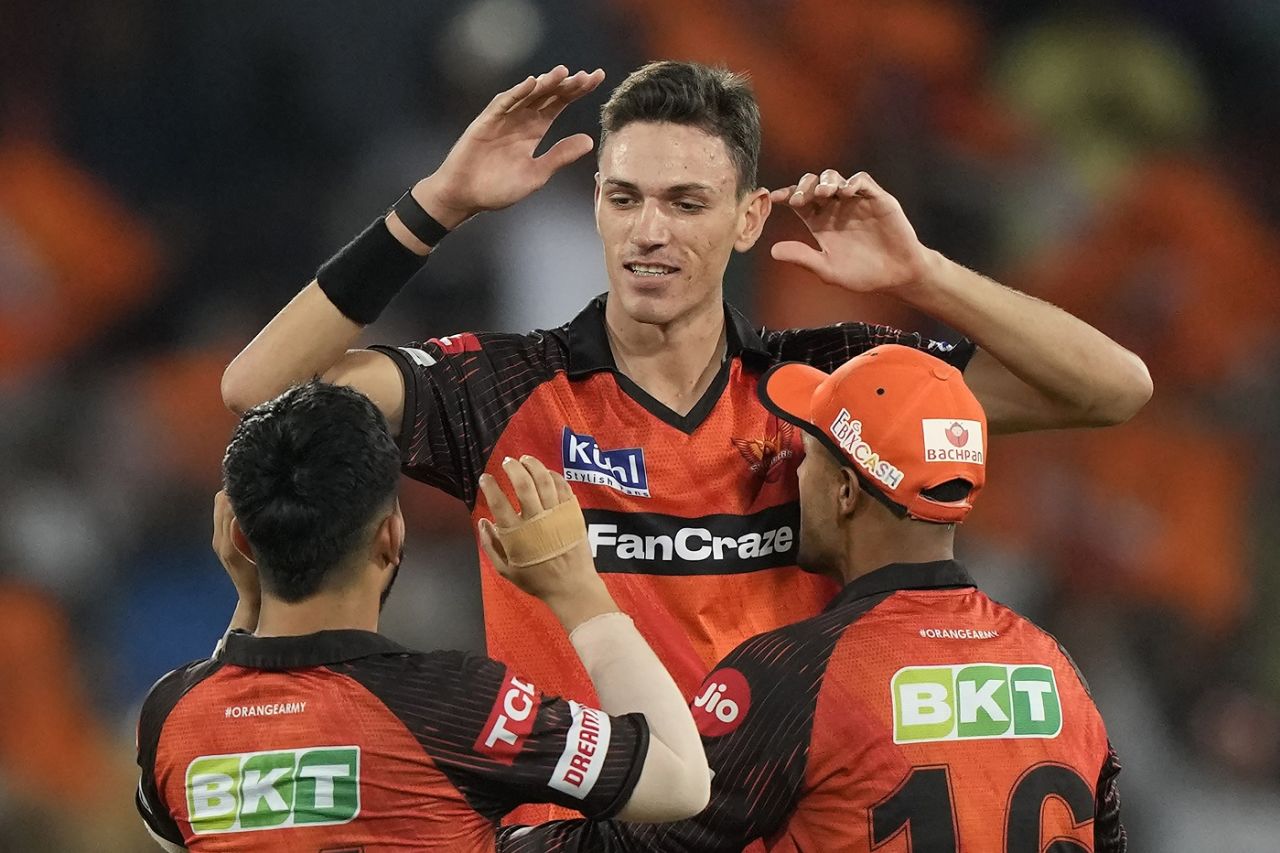 Marco Jansen picked up two wickets in his opening over, Sunrisers Hyderabad vs Kolkata Knight Riders, IPL 2023, Hyderabad, May 4, 2023