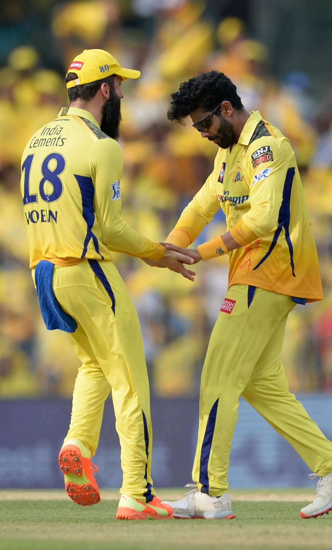 Ravindra Jadeja and Moeen Ali get another chance to celebrate together, Chennai Super Kings vs Mumbai Indians, IPL 2023, Chennai, May 6, 2023