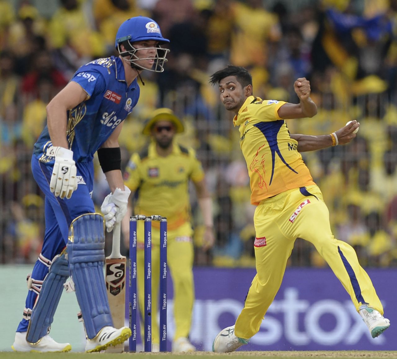 Matheesha Pathirana came on towards the end and picked up three wickets in four overs, Chennai Super Kings vs Mumbai Indians, IPL 2023, Chennai, May 6, 2023