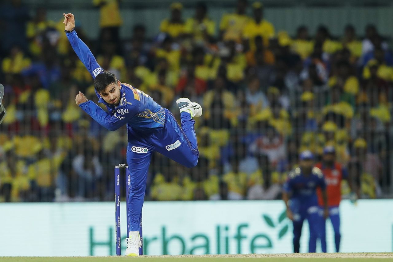 Raghav Goyal made his IPL debut for Mumbai Indians against CSK, Chennai Super Kings vs Mumbai Indians, IPL 2023, Chennai, May 6, 2023