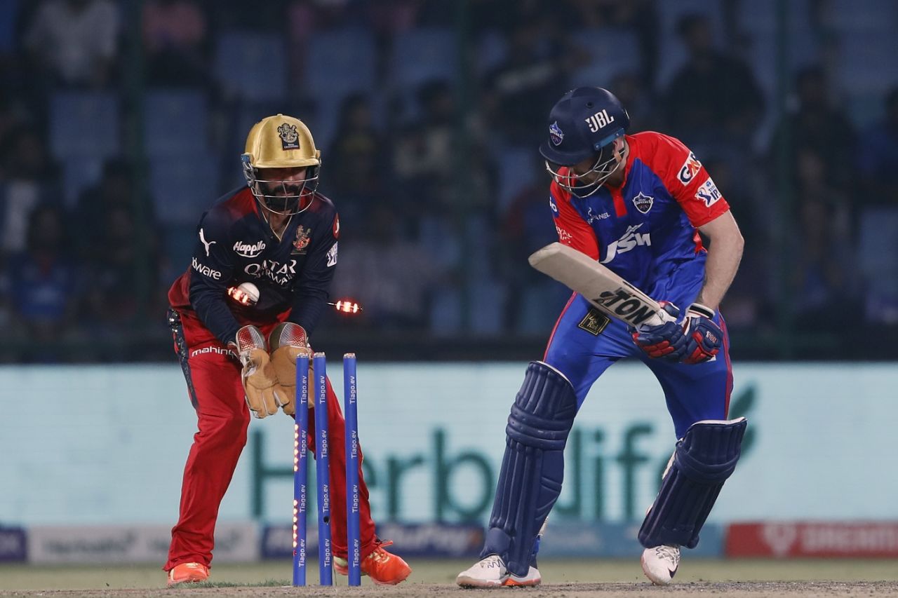 Phil Salt was cleaned up by a perfect legbreak, Delhi Capitals vs Royal Challengers Bangalore, IPL 2023, Delhi, May 6, 2023