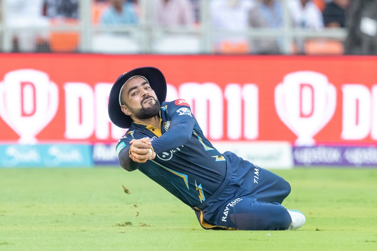 Rashid Khan took a brilliant catch to dismiss Kyle Mayers, Gujarat Titans vs Lucknow Super Giants, IPL 2023, Ahmedabad, May 7, 2023