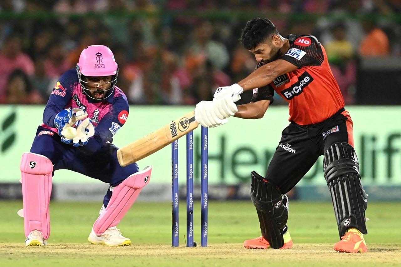 Rahul Tripathi cuts one away, Rajasthan Royals vs Sunrisers Hyderabad, IPL 2023, Jaipur, May 7, 2023