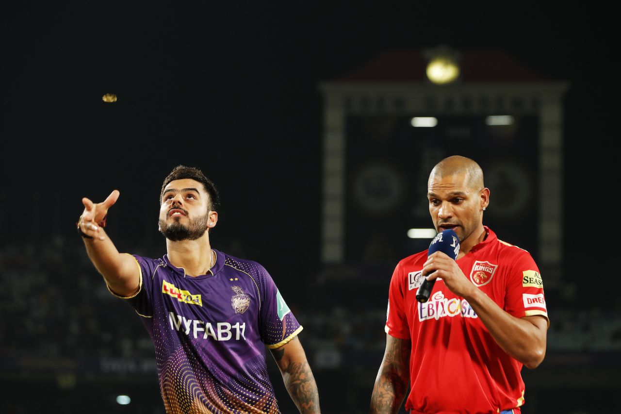 Shikhar Dhawan made the right call at the toss when Nitish Rana flicked the coin, Kolkata Knight Riders vs Punjab Kings, IPL 2023, Kolkata, May 8, 2023