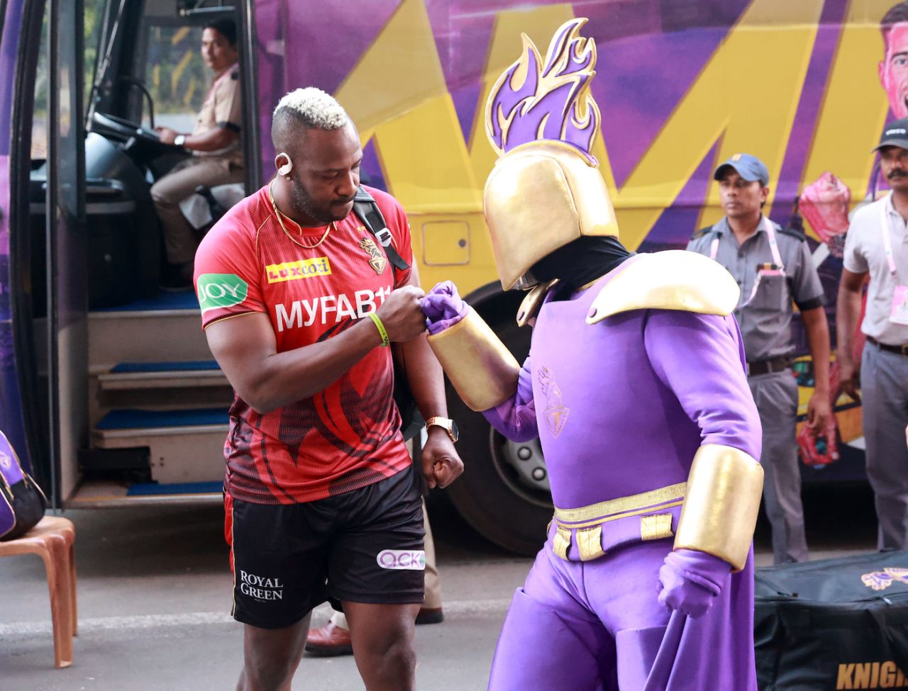 Andre Russell arrives for the game, Kolkata Knight Riders vs Punjab Kings, IPL 2023, Kolkata, May 8, 2023