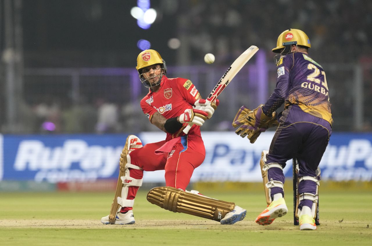 Shikhar Dhawan plays the reverse sweep, Kolkata Knight Riders vs Punjab Kings, IPL 2023, Kolkata, May 8, 2023