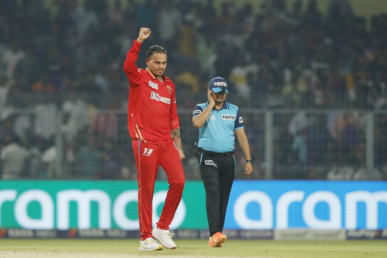 Rahul Chahar celebrates a wicket, Kolkata Knight Riders vs Punjab Kings, IPL 2023, Kolkata, May 8, 2023