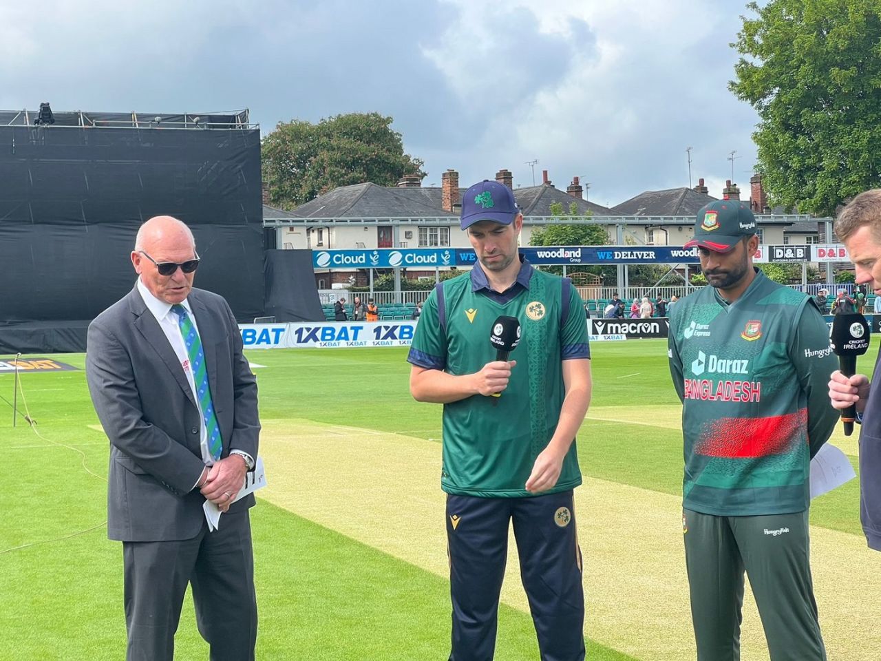 Andy Balbirnie and Tamim Iqbal at the toss, Ireland vs Bangladesh, 1st ODI, Chelmsford, May 9, 2023