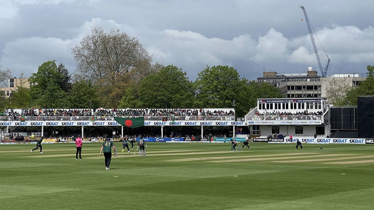 Bangladesh fans throng the stands at Chelmsford during the first ODI, Ireland vs Bangladesh, 1st ODI, Chelmsford, May 9, 2023