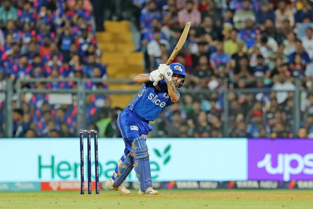 Ishan Kishan hits over the top, Mumbai Indians vs Royal Challengers Bangalore, IPL 2023, Mumbai, May 9, 2023