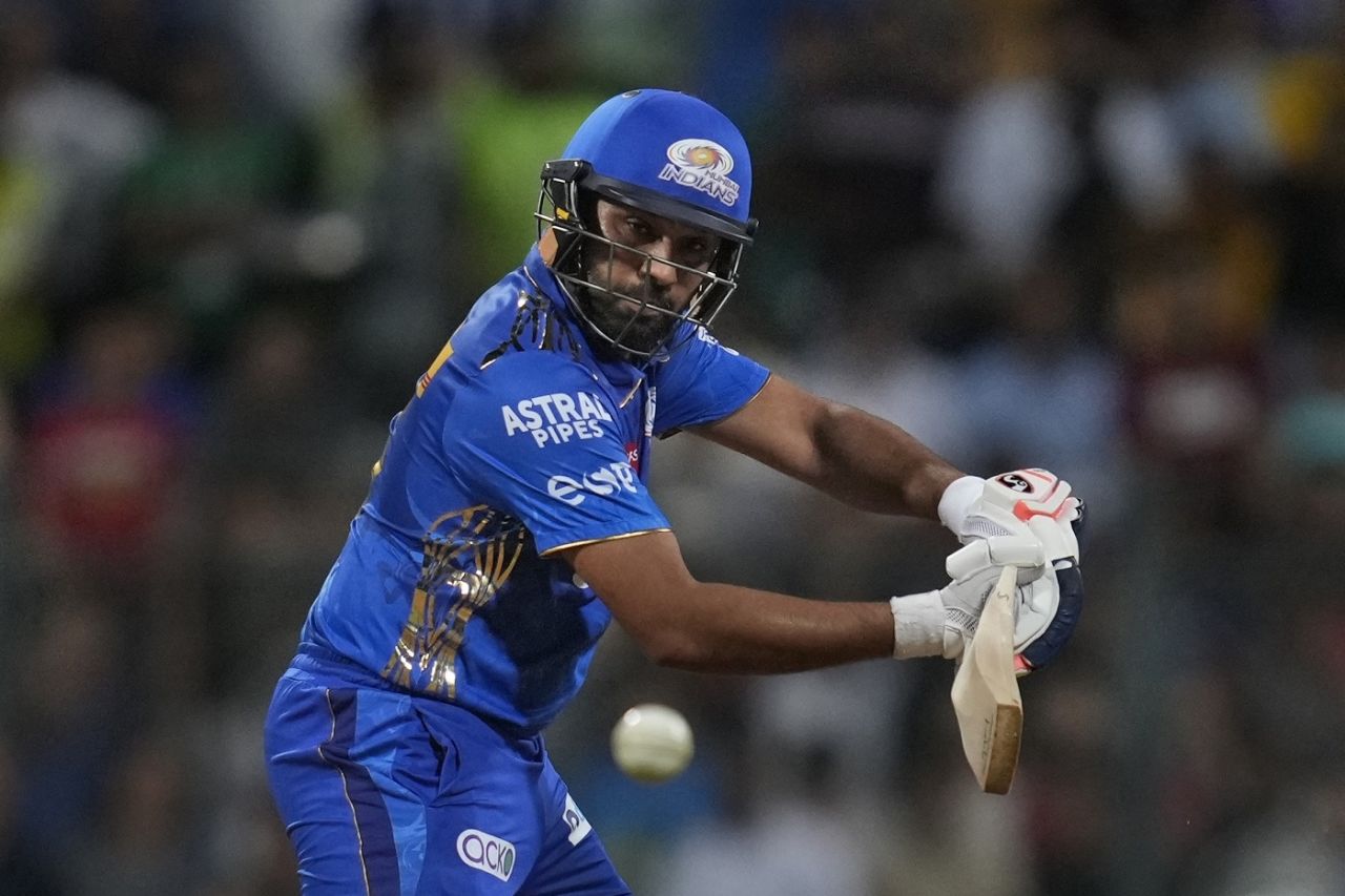 Rohit Sharma dabs to deep third, Mumbai Indians vs Royal Challengers Bangalore, IPL 2023, Mumbai, May 9, 2023