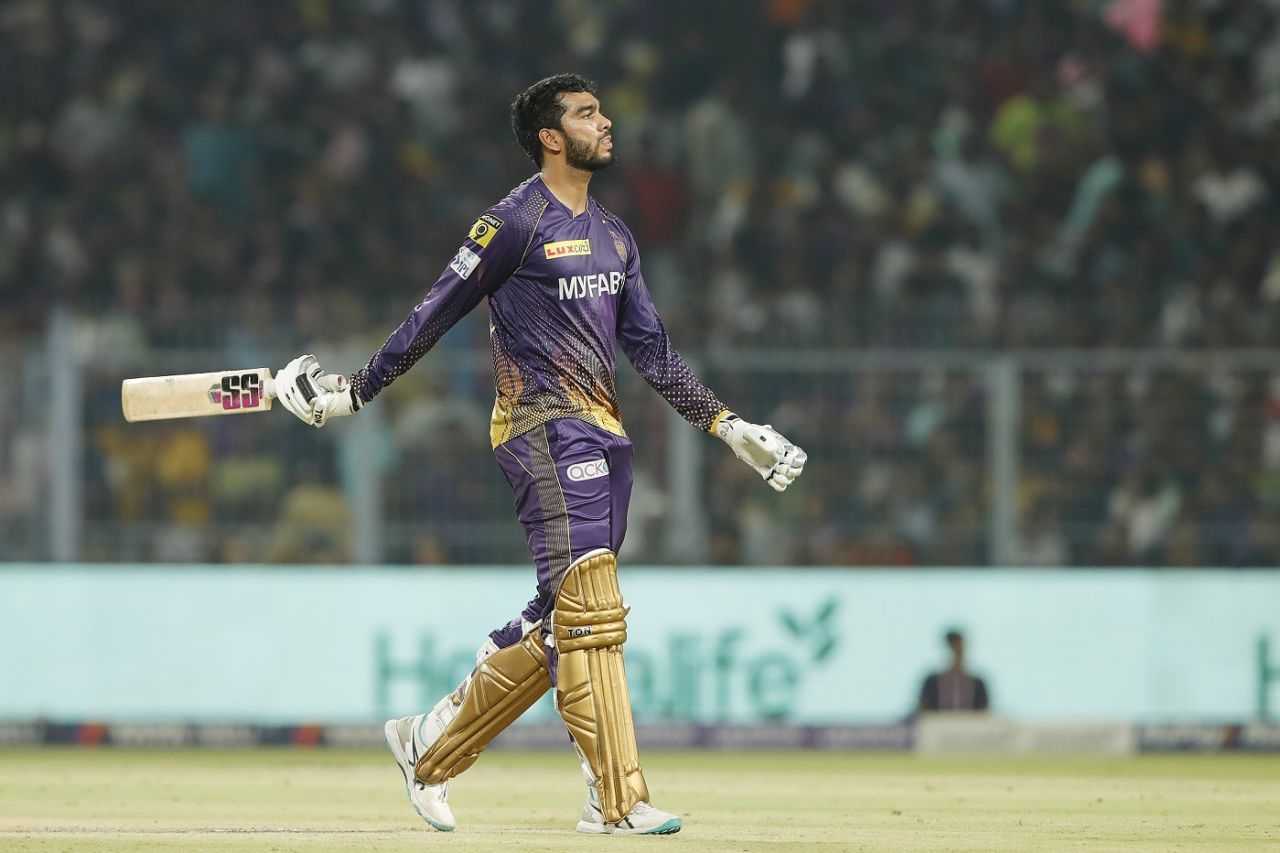 Venkatesh Iyer walks back for 57, Kolkata Knight Riders vs Rajasthan Royals, IPL 2023, Kolkata, May 11, 2023