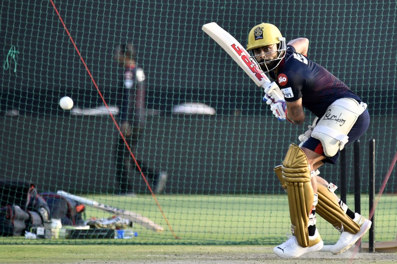 Virat Kohli has his eye on the ball during RCB's practice session, IPL 2023, Jaipur, May 12, 2023