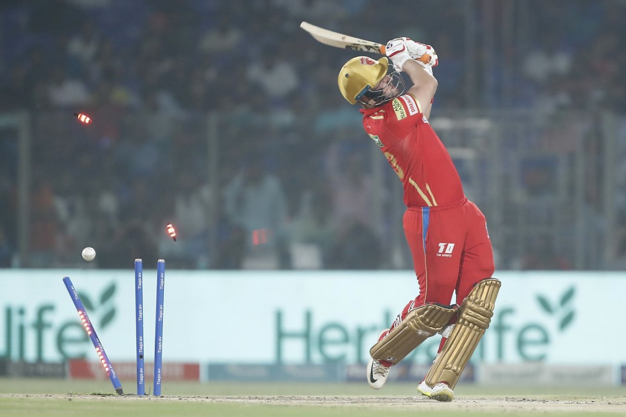 Liam Livingstone is bowled, Delhi Capitals vs Punjab Kings, IPL 2023, Delhi, May 13, 2023