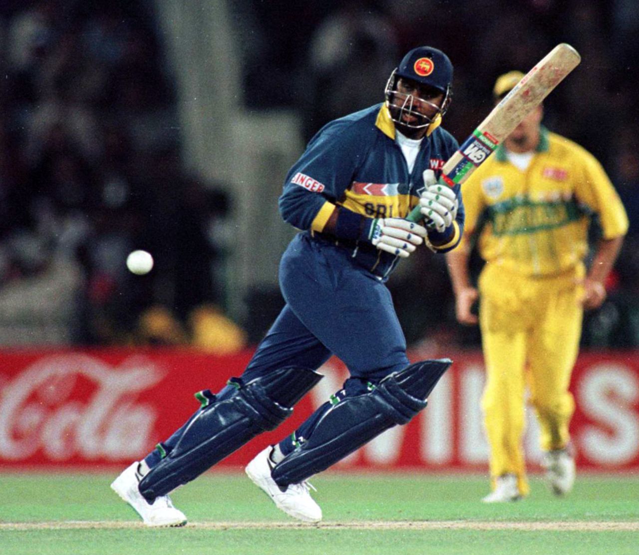 Asanka Gurusinha on his way to 65 against Australia, World Cup final, 1996