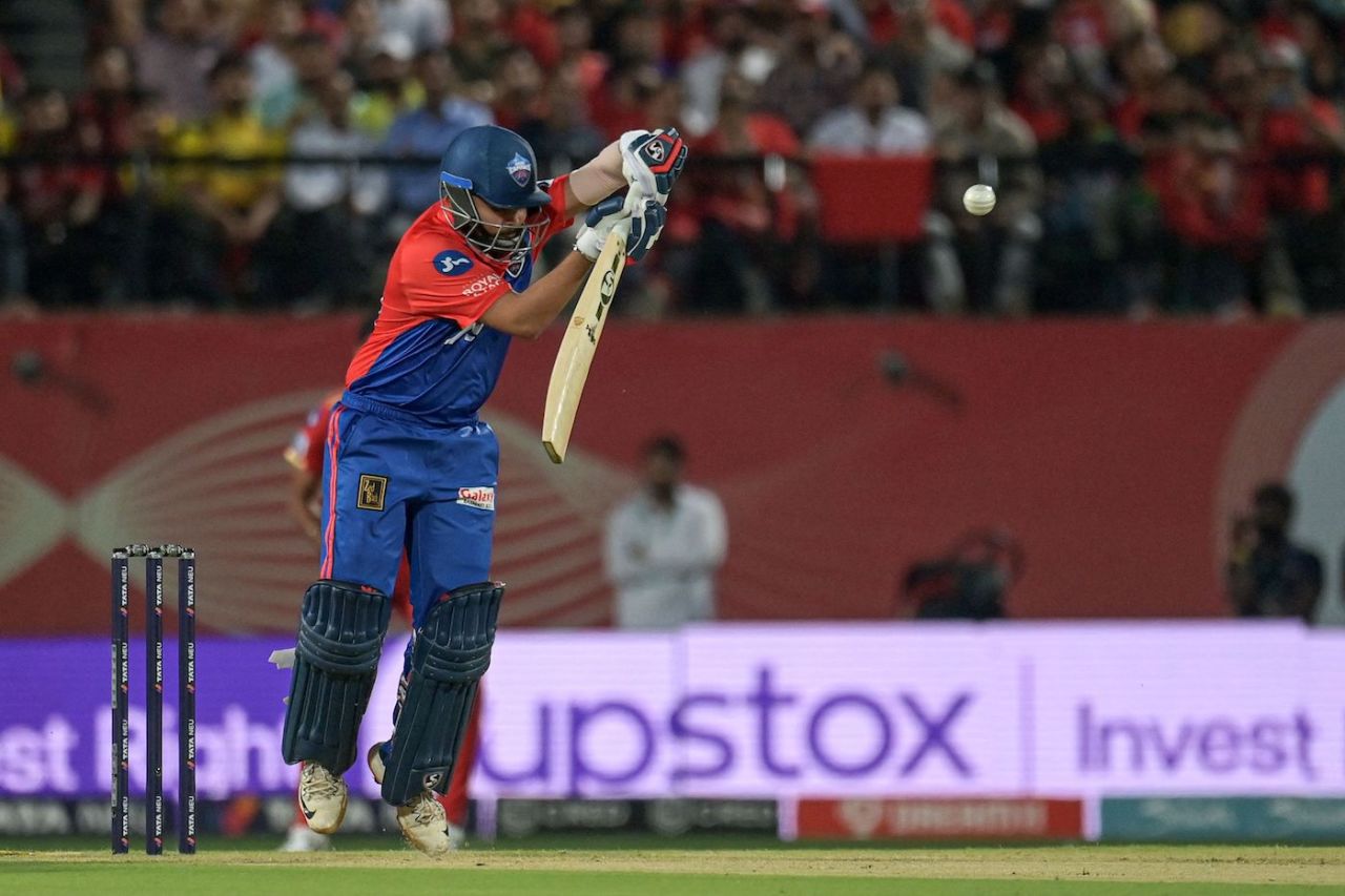 Prithvi Shaw jumps to fend at a ball, Punjab Kings vs Delhi Capitals, IPL 2023, Dharamsala, May 17, 2023