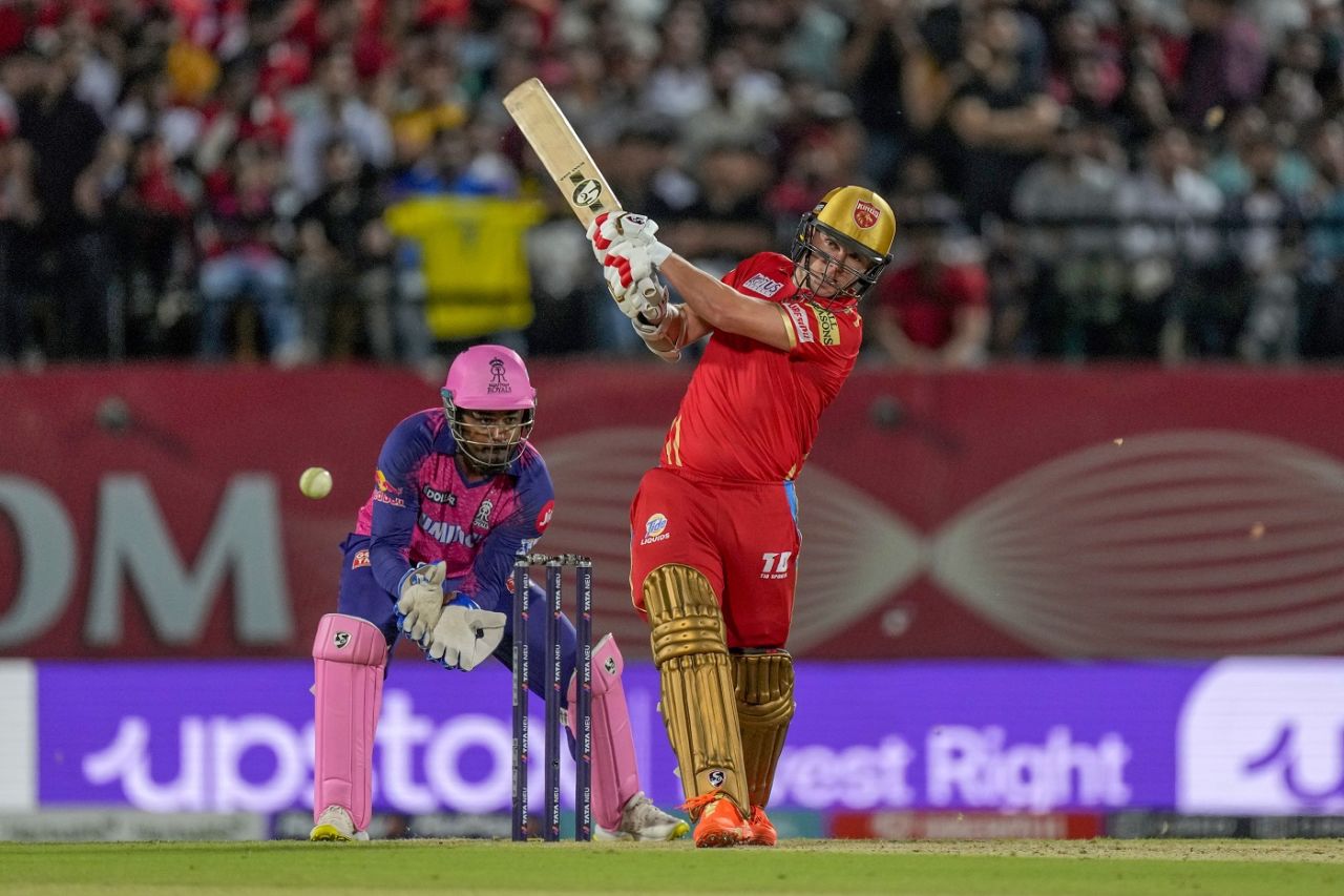 Sam Curran smacks one across the line, Punjab Kings vs Rajasthan Royals, IPL 2023, Dharamsala, May 19, 2023