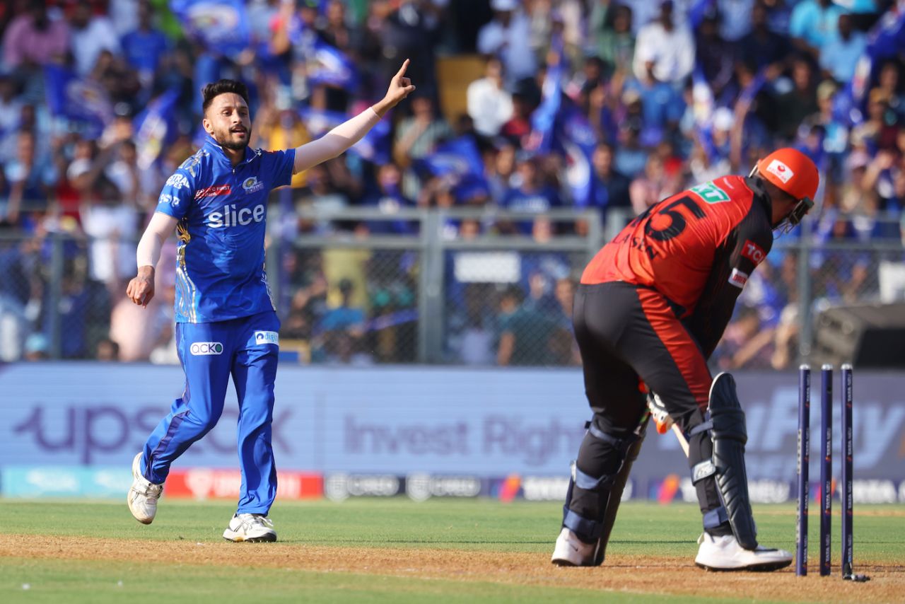 Akash Madhwal nailed his yorkers at the death, Mumbai Indians vs Sunrisers Hyderabad, IPL 2023, Mumbai, May 21, 2023