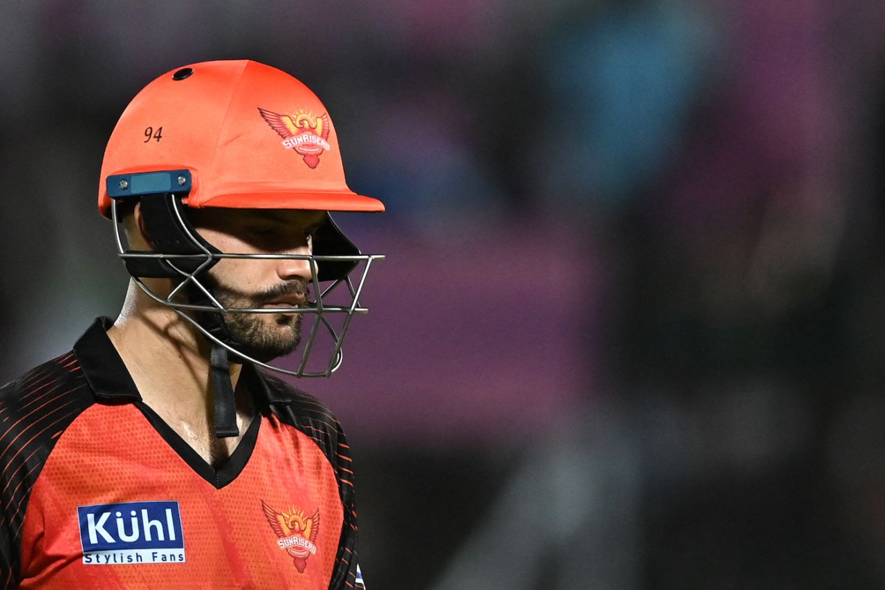 Aiden Markram walks back after being dismissed, Rajasthan Royals vs Sunrisers Hyderabad, IPL 2023, Jaipur, May 7, 2023