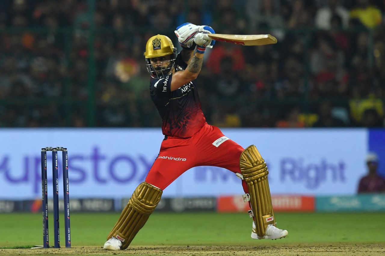 Virat Kohli punches at the ball, Royal Challengers Bangalore vs Gujarat Titans, IPL 2023, Bengaluru, May 21, 2023