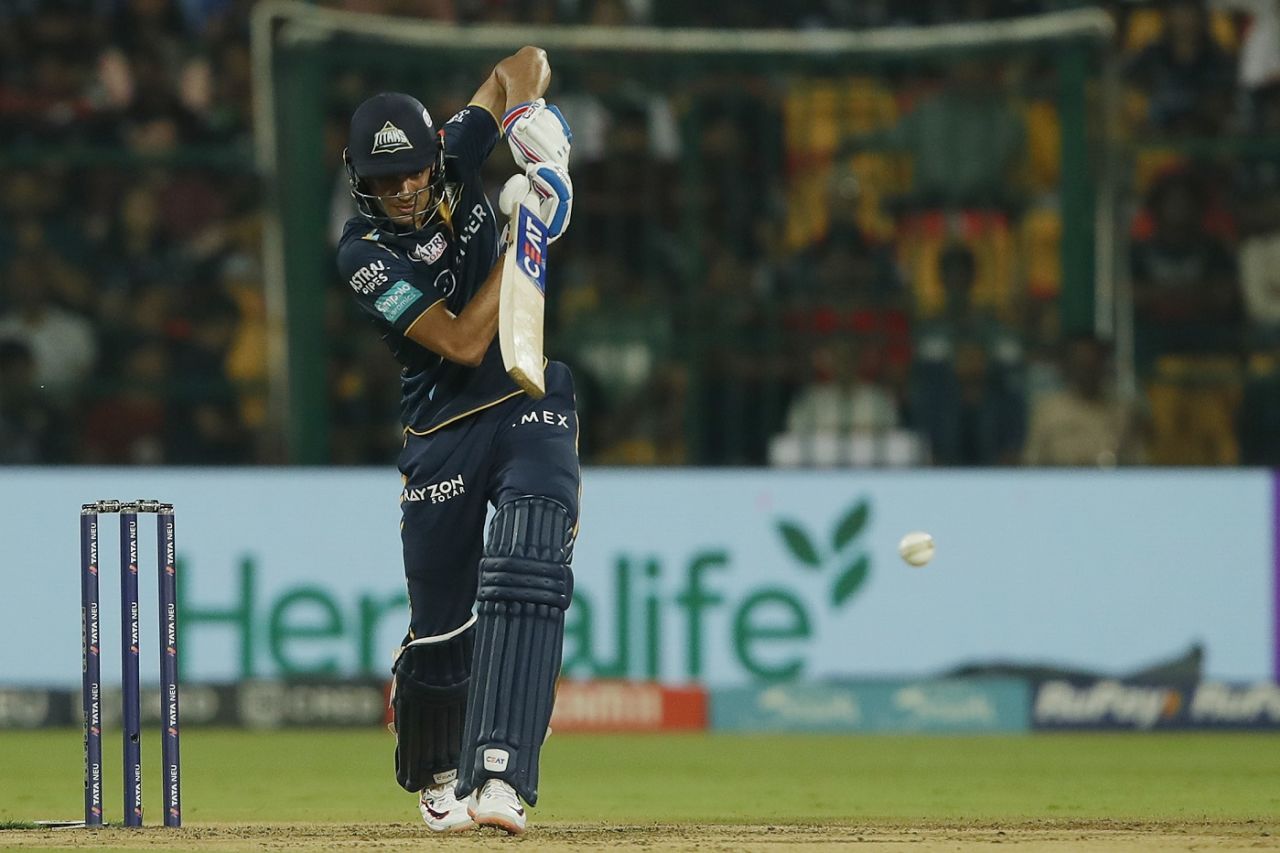 Shubman Gill whips one past mid-on, Royal Challengers Bangalore vs Gujarat Titans, IPL 2023, Bengaluru, May 21, 2023