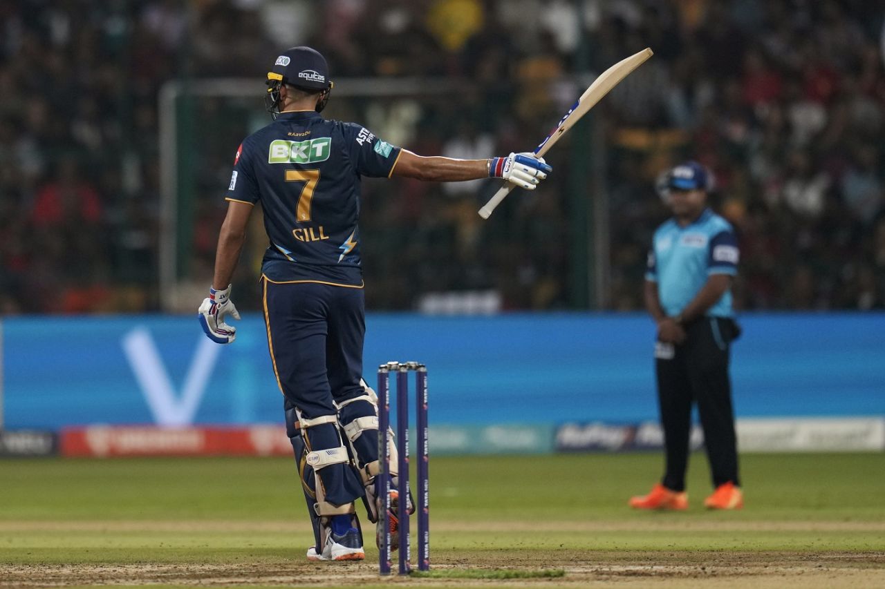 Shubman Gill brought up his fifth half-century of the season, Royal Challengers Bangalore vs Gujarat Titans, IPL 2023, Bengaluru, May 21, 2023