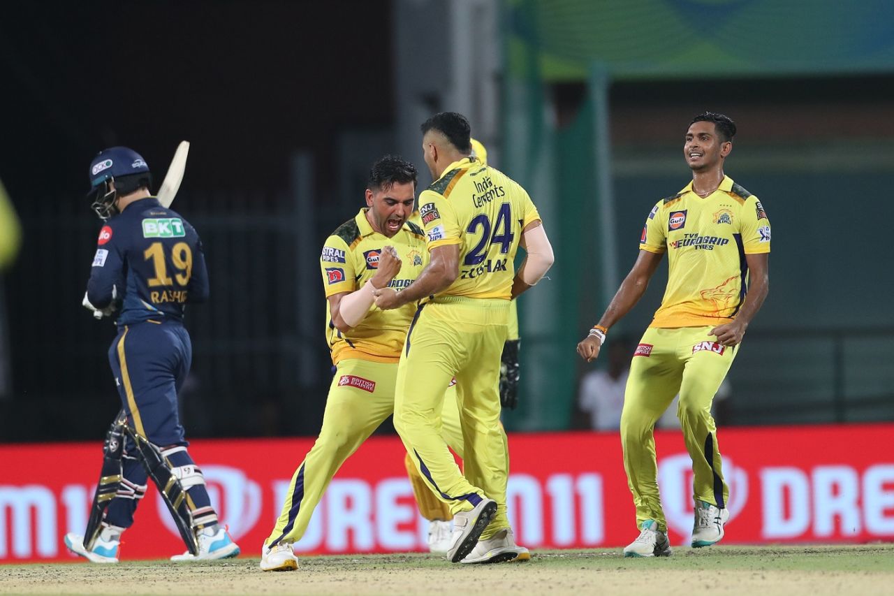 Deepak Chahar pumps his fists, Gujarat Titans vs Chennai Super Kings, Qualifier 1, IPL 2023, May 23, 2023