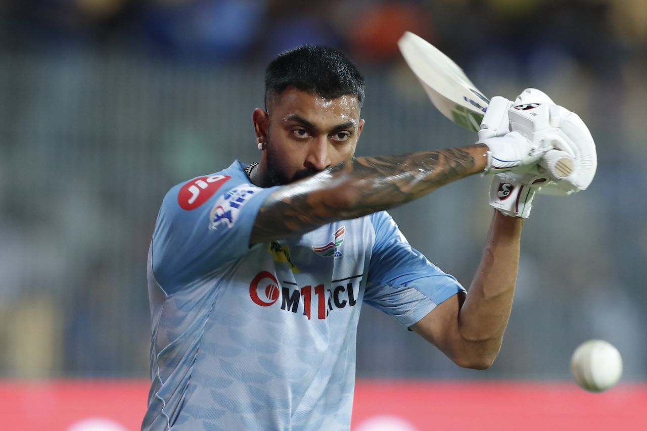 Krunal Pandya has a hit before the game, Lucknow Super Giants vs Mumbai Indians, IPL 2023 Eliminator, May 24, 2023